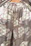 Women's Geometric Block Patterned Silky Satin Look Palazzo Trousers - 3