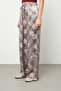 Women's Geometric Line Patterned Silky Satin Look Palazzo Trousers - 2