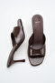 Women's Heeled Sandals Dark Brown Yanki - 3