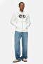 Grayton White Hooded Zippered Embroidered Standard Men's Cardigan - 2
