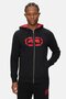 Grayton Black Hooded Zipper Embroidered Standard Men's Cardigan