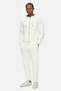 Jalen White Hooded Printed Loose Fit Cotton Men's Cardigan - 2