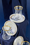 Lavender Floral Gold Decorated 12-Piece 6-Person Tea Glass Set - 4