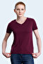 Pericas Women's V-Neck Plum T-Shirt - 4