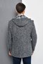 Men's Patterned Wool Blend Coat Patterned Navy Blue K7540 - 4