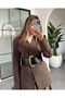 Brown Belted Atlas Jacket - 9691