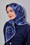 وشاح من القطن الحريري بنمط قطرة زرقاء - 2