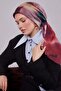 Dark burgundy lotus flower silk cotton scarf