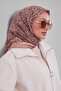 Latte Mini Leaf Pattern Silk Coton Scarf