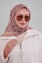 Latte Mini Leaf Pattern Silk Coton Scarf - 3