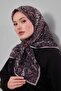 وشاح من الحرير والقطن بنمط الفهد المختلط باللون المنك الداكن