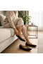 Black Genuine Leather Women's Comfortable Ballerinas with Elastic Drawstring at the Toe - 2