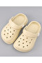Solid Backstrap Closure Clogs - Cream - 5