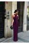 Women's Burgundy Gathered Halter Neck Maxi Dress Yel221754 - 4