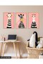 Animal Themed Children's Room 3 Piece Wooden Framed Painting Act