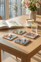 Birds and Flowers Themed Birds Natural Stone Travertine Coasters Stone Coasters Set of 4 - 2