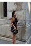 Women's Bitter Brown Neck Tie Backless Mini Dress Yel221733 - 2
