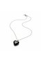 Women's Obsidian Natural Stone Heart Shaped Necklace with Steel Chain Protective Energy Stone - 5