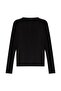 Black Faded Effect Flared Long Sleeve Tshirt