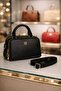 Women's Black Mini Shoulder and Hand Bag, Zippered, with Strap, Daily Use Bag - 2