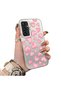 Samsung Galaxy S23 Fe Compatible Hard Acrylic Back Silicone Edge Lens Protection Case Heart Pattern