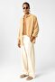 Elastic waist baggy fit linen trousers beige - 6