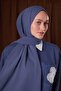 Denim Blue Plain Luna Cotton Shawl - 2
