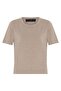 Mink Crew Neck Flared Short Sleeve Tshirt