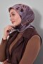 وشاح من القطن الحريري بنمط خرز بني داكن - 3