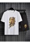 Sort Thsort Unisex Cotton Loose Fit Lion Printed Suit