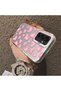 Samsung Galaxy A16 Compatible Hard Acrylic Back Silicone Edge Lens Protection Case Heart Pattern - 3