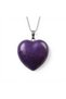 Women's Amethyst Natural Stone Heart Shaped Natural Stone Steel Chain Necklace - 2