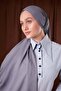 Gray plain luna cotton shawl - 3