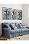 Textured Appearance Blue Flower 3 Piece Wooden Framed Painting Act - 2