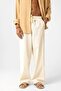 Elastic waist baggy fit linen trousers beige