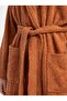 Women's Hooded Belted Tile Bathrobe with Pockets C9T6N8161 - 2
