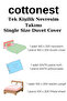 Triangle Polka Dot White Single Duvet Cover Set with 100% Cotton Fitted Sheet - 3