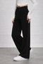 Black High Waist Wide Leg Knitwear Trousers - 4