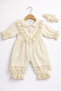 Collared Lace Baby Girl Snapsuit and Headband