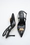 Women's Buckle Detailed Heeled Shoes Black Yanki - 5