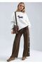 Modal Textured Bow-Knot Embroidered Pants - 2