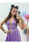 Rochie elegantă din tafta liliac - 4