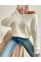 PEARL CHAIN DETAIL OPEN BACK KNIT SWEATER - 3
