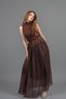 Women's Winter Brown Tulle Chiffon Lined Maxi Skirt Stylish Daily Comfortable 6857 - 2