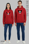 Lover Couple Combination Mickey Minnie Printed Hoodie Hooded Fleece-Lined Oversized Sweatshirt Set of 2