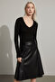 Black V-Neck Lace Women's Blouse Sh354 - 4