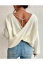 PEARL CHAIN DETAIL OPEN BACK KNIT SWEATER