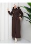 Bondit Coat with Hood, Full Length, with Elastic Waist and Fur Lining for Modest Wear Rc1405002 - 4