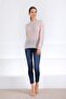 Pink Wool Blend Lace-Like Knit Knitted Women's Sweater - 5