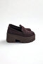 Brown Suede Thick Sole Loafers P9090 - 4